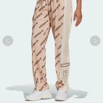 새상품급 adidas 아디브레이크 스냅 팬츠 올 패턴 핑크 베이지