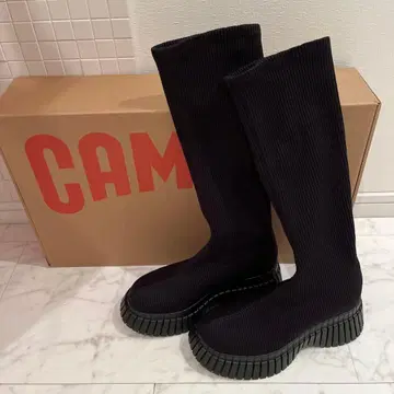 새상품급 CAMPER 하이삭스 롱 부츠 39 ( 25cm 상당 ) 블랙