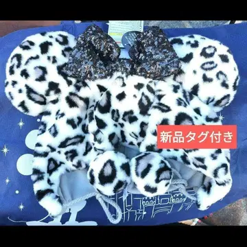 팬캡 레오파드 무늬 화이트 흰색 레오파드 표범 무늬 디즈니 리조트