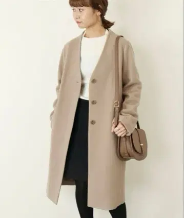 SLOBE IENA V넥 노카라 코트