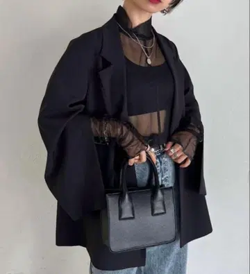 PAGEBOY 망토 슬리브 자켓 블랙