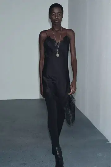 ZW COLLECTION 비대칭 레이스 원피스