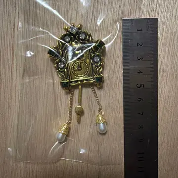 미사용 진자 구동 비둘기 시계 브로치