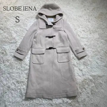 슬로브 이에나 더플 코트 S 베이지 롱 후드 부착 울