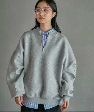 LEPSIM 렙심 새상품 퍼프 에어 절개 BIG 풀오버 탑 그레이