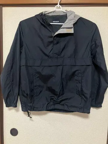 나일론 자켓 후드 부착 블랙