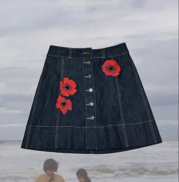 lamp 풍 데님 스커트 구제 의류 모리걸