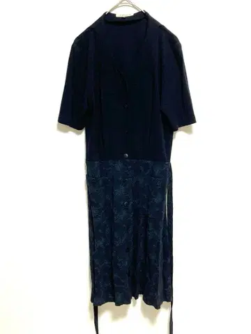 [ 로트레아몽 ] 네이비 버튼 셔츠 원피스 [ 2 ]