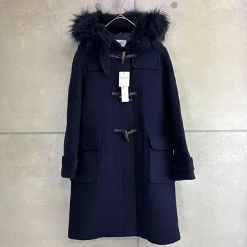 [ 미사용 새상품 ] 헤더 퍼 더플 코트 네이비