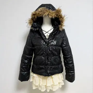 헤이세이 갸루 y2k 퍼 다운 다운 자켓 그런지 헤이세이 여자아이 광택