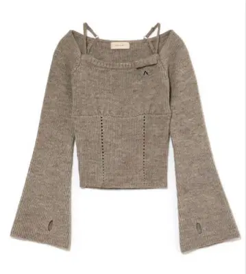 andmary Baby ribbon knit tops gray