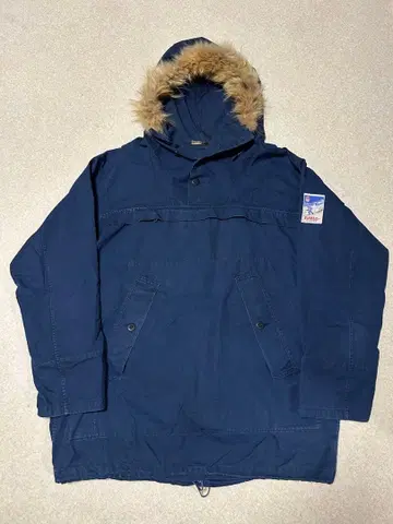 80s 스키 아노락 네이비 퍼 후드 마운틴 파카