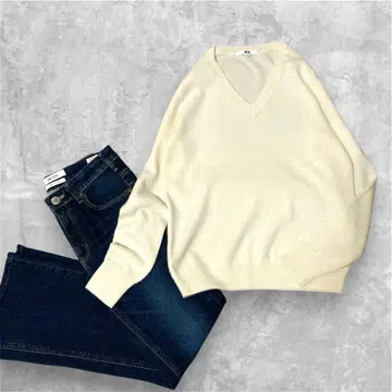 유니클로 UNIQLO 캐시미어 100% 니트 스웨터 V넥 니트 M