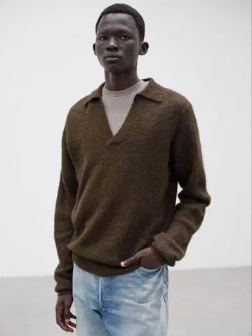 BABY SURI ALPACA SHEER KNIT SKIPPER POLO