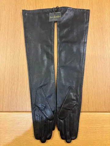 from Jennifer 블랙 레더 롱 그로브 양가죽