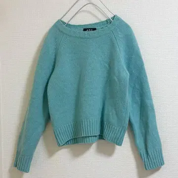 아페쎄 니트 울 스카이블루 스웨터 A.P.C. 숏 기장