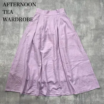 애프터눈 티 [ M ] 롱 스커트 플레어 A 라인 개더 드레이프