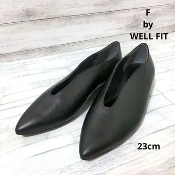 새상품급 다이애나 F by WELL FIT 플랫 펌프스 블랙 23cm