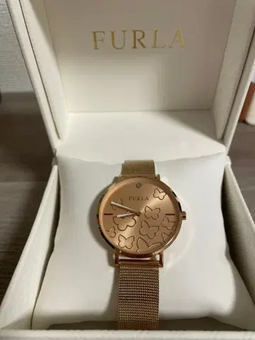 훌라 FURLA 손목시계 나비 모티브 핑크 골드