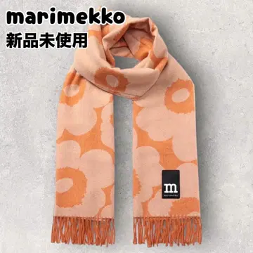 Marimekko 마리메꼬 우니코 패턴 스톨 머플러 오렌지