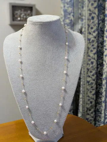 화이트 담수 진주 체인 목걸이