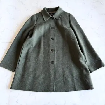 새상품급 레리안 더블 페이스 비버 스텐카라 코트 울 카키 계열