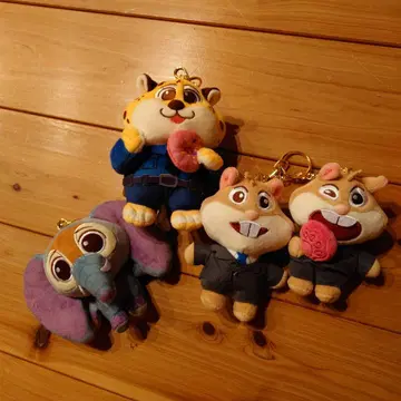 주토피아 봉제 인형 키링 3개 세트