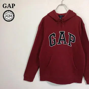 GAP 갭 후드티 풀오버 아치 로고 자수 빨간색 와인 레드 S