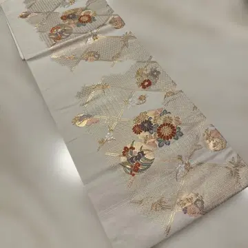 준 예복 육통 무늬 나고야 오비 순수 실크 360cm