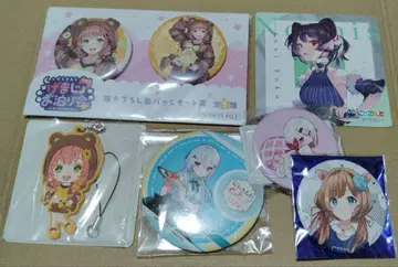 니지산지 관련 굿즈 캔뱃지 등 6점 세트