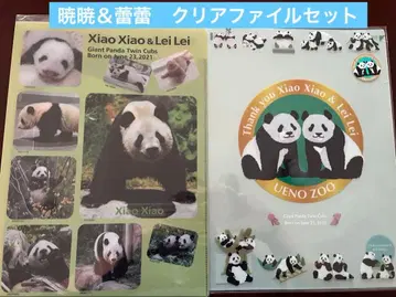 샤오샤오 레이레이 클리어 파일 2종 쌍둥이 팬더 고마워! 샹샹