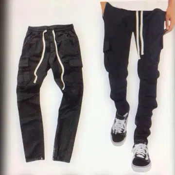 미미 ZlP 카고 드로우 팬츠 블랙