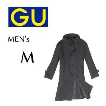 남성용 M 사이즈 GU 지유 글렌체크 패턴 체스터 코트 gray 색상
