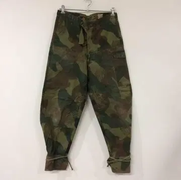 빈티지 50s 밀리터리 벨기에군 브러쉬 스크롤 카모 팬츠