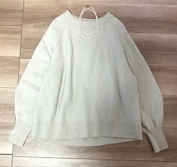 1회 착용 새상품급 언타이틀 라무 캐시미어 풀오버 니트 베이지 4