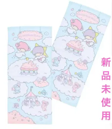 산리오 리틀트윈스타 페이스 타월 2장 세트 키키라라 미사용 새상품