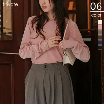 titivate 시어 벨로아 롱 T셔츠