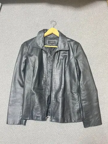 블랙 가죽 싱글 라이더 자켓