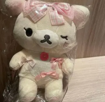 리락쿠마 코리락쿠마 모으기 봉제 인형 핑크 체크 리본 하트
