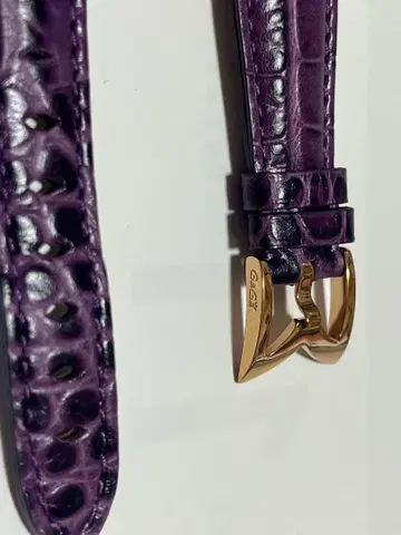 가라밀라노 마누알레 슬림 가죽 벨트 보라색 / 골드 컬러