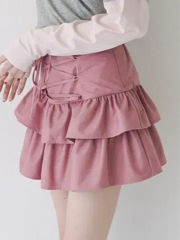 jouetie 레이스업 티어드 미니스커트 바지