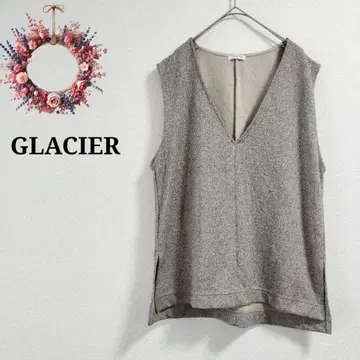 허니즈 그라시아 깊은 V넥 트위드풍 베스트 사이드 슬릿 M