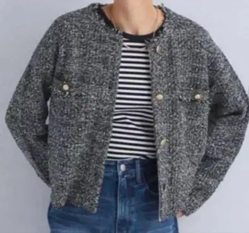 그린 라벨 릴랙싱 트위드 니트 자켓