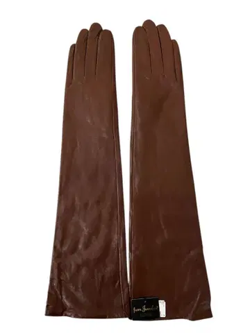 [미사용 새상품] 천연 가죽 장갑 롱 그로브 브라운 jennifer