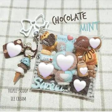 가챠 파우치 초코 민트 컬러