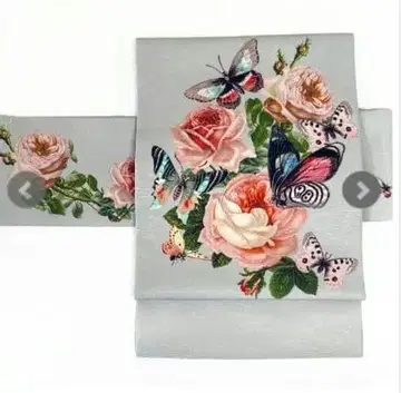 마메치요 모던 나고야 오비 장미 향기 (로코코 그레이)