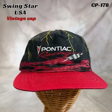 vintage 'PONTIAC' 레이싱 캡 스펠아웃 로고 USA제