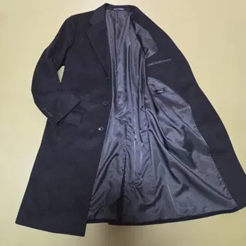 극상 일품 캐시미어 100% 체스터 코트 L 사이즈 벨트 포함 차콜