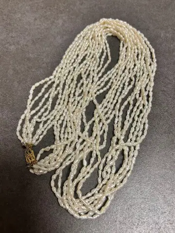 라이스 펄 양귀비 펄 목걸이 8연 1216-27