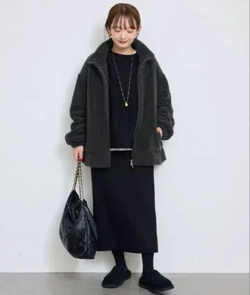 SLOBE IENA 울 콤보 스탠드 코쿤 블루종 38